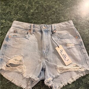 Just USA Light Blue Distressed Denim Shorts